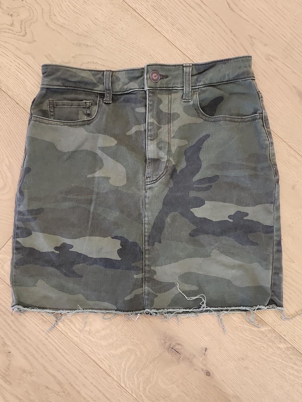Hollister Olive Green Camo Mini Skirt